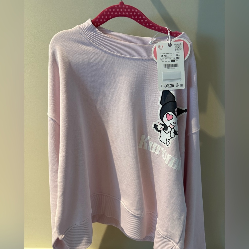 Zara Pink Kids Sweatshirt with Character Design